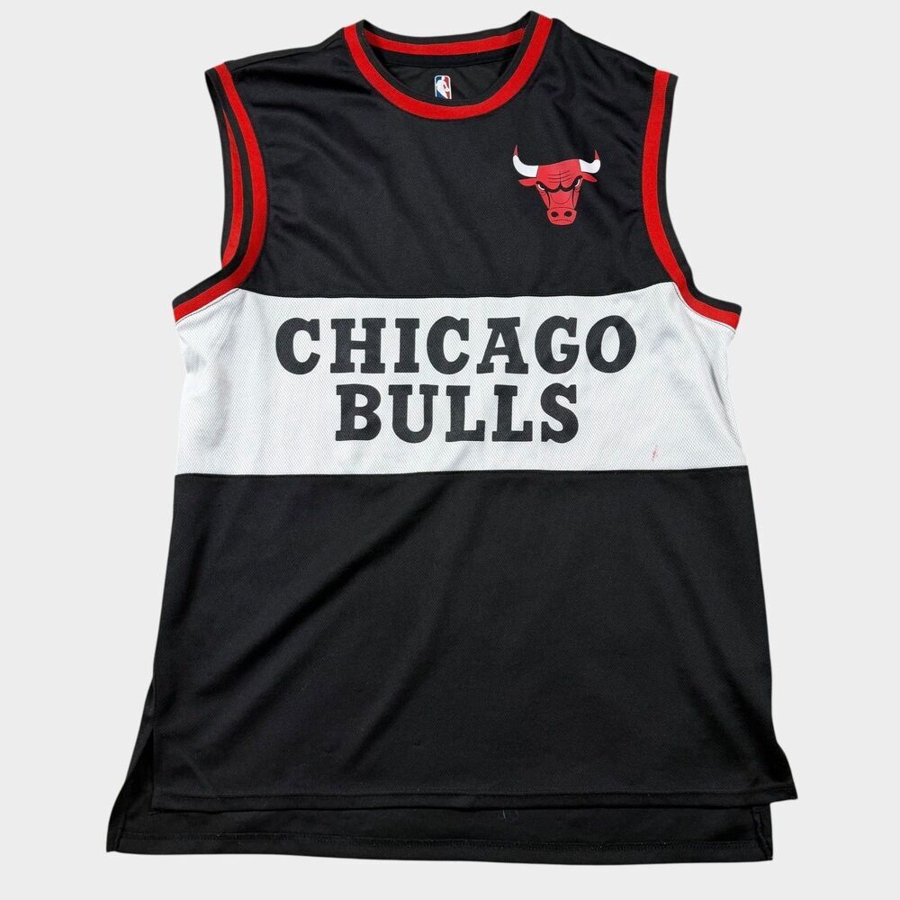 Chicago Bulls NBA Basketball Jersey Shirt Mens Large Black Sleeveless Training